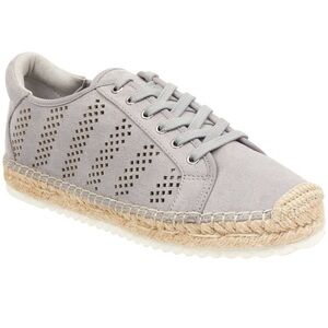 Marc Fisher Baila Grey Faux Suede Espadrille Boho Sneakers New​​​​